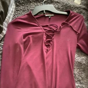 Small maroon express long sleeve shirt